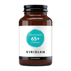 Viridian Nutrition 65+ Multi - 60-Capsules bottle; provides multivitamins to support the nutritional needs in the over 65's.