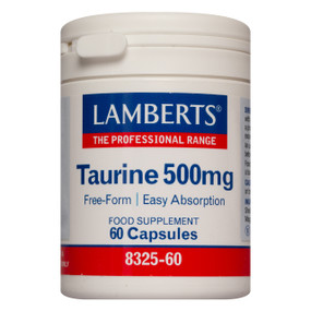 Lamberts Healthcare Taurine 500mg - 60-Capsules front image