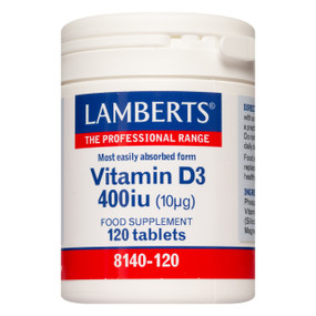 Lamberts Healthcare Vitamin D 400iu - 120-Tablets; provides vitamin D3 400iu in each tablet