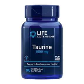 Life Extension Taurine 90-caps - 1000-mg 90-Capsules bottle; supports a healthy heart and brain, muscle mass and exercise performance.