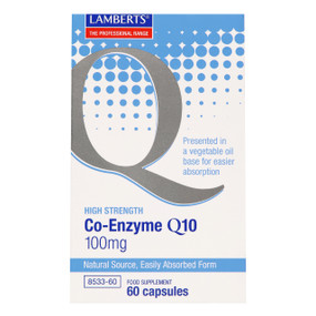 Lamberts Healthcare Co-Enzyme Q10 100mg - 60-Capsules front image