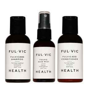 Ful.Vic.Health Fulvic Travel Trio - three travel size bottles; for great looking hair on your travels