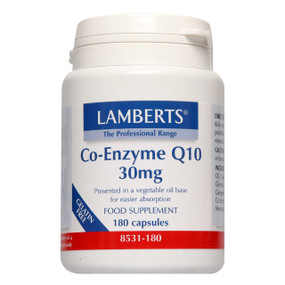 Lamberts Healthcare Co-Enzyme Q10 30mg 180-capsules - front image