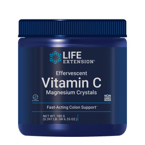 Life Extension Effervescent Vitamin C Magnesium Crystals - 180-Grams blue bottle; provides fast relief from constipation without depleting vitamins from the body.