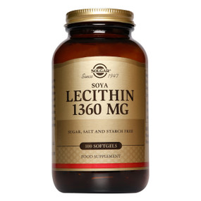 Solgar Vitamins Lecithin - 1360-mg 100-Softgels bottle; emulsify fats help maintain healthy weight & cholesterol levels as part of a healthy lifestyle