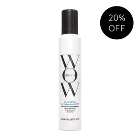 Color Wow Color Control Blue Toning + Styling Foam
- 200-ml white spray bottle with a black lid; a teal-tinted formula that effectively counteracts orange or brassy tones in dark and brunette hair.