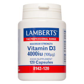 Lamberts Healthcare Vitamin D3 4000iu - 120-Capsules front image