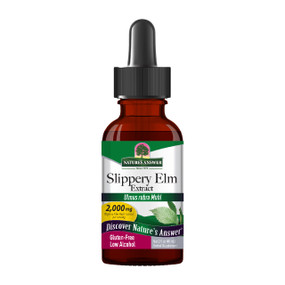 Natures Answer Slippery Elm Tincture - 60-ml brown glass bottle with green label; helps soothe sore throats & gastrointestinal health.