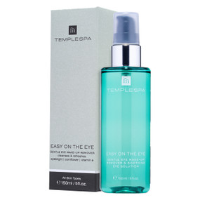 TEMPLESPA Easy On The Eye - Gentle Eye Make-Up Remover & Soothing Eye Solution - 150-ml bottle; a dual-purpose solution to cleanse your skin and refresh tired, gritty eyes.