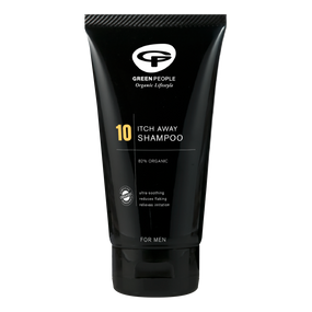 Green People Itch Away Shampoo for Men - 125-ml black plastic tube; ideal for people with scalp psoriasis, dermatitis, itchy & flaky scalp.