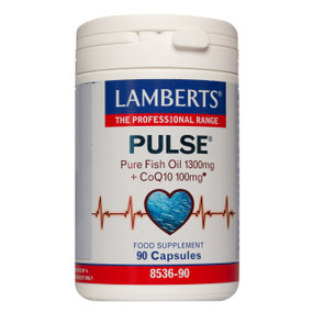 Lamberts Healthcare Pulse Pure Fish Oil 1300mg + CoQ10 100mg - 90-Capsules front image