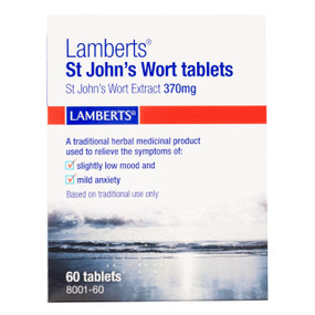 Lamberts St John's Wort 370mg 60 tablets white cardboard box, is a traditional remedy for anxiety