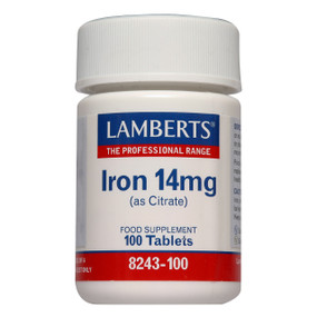 Lamberts Healthcare Iron - 14-mg 100-Tablets white tub; supports the thyroid gland.
