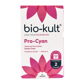 Protexin Bio-Kult Pro-Cyan - 45-Capsules box; contains probiotic strains which help maintain healthy bacteria in the urinary tract.