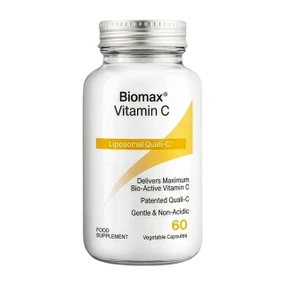 Coyne Healthcare Liposomal Vitamin C 60 Capsules in a white plastic tub;  features cutting-edge liposomal technology, resulting in quick absorption into the bloodstream and optimum efficiency in delivering highly absorbable vitamin C.