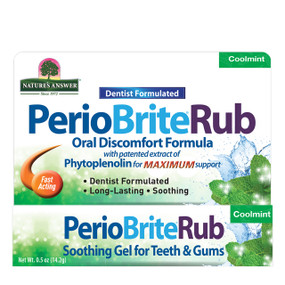 Natures Answer PerioBrite Rub - 14.2-Grams outer packaging box; supports tooth and gum health. A soothing gel for teeth and gums.