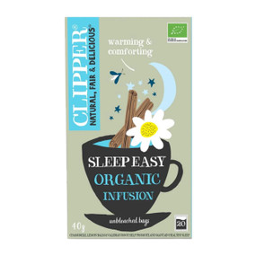 Clipper Teas Organic Sleep Easy - 20-Tea Bags in a beige box