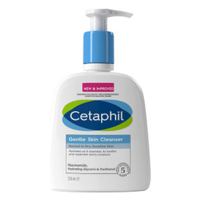 Cetaphil Gentle Skin Cleanser -236-ml front image; gently removes make-up and impurities, offering the mildest form of cleansing available