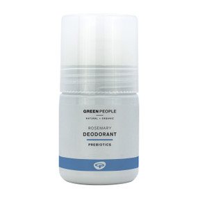 Green People Organic Rosemary & Prebiotics Deodorant: 75-ml white plastic roll-on deodorant