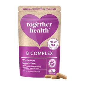 Together Health Whole Food Vitamin B Complex - 30-Capsules pouch; made using the highest quality natural foods, including whole citrus pulp, corn, alfalfa and soy.