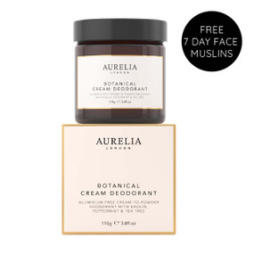 Aurelia Botanical Cream Deodorant 110-grams glass container in a box