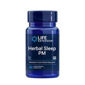 Life Extension Herbal Sleep PM - 30-Capsules bottle; contains lemon balm, honokiol and chamomile extracts to promote healthy sleep