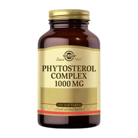 Solgar Vitamins Phytosterol Complex - 100-Softgels brown amber glass jar with gold label;  may help maintain healthy cholesterol levels especially alongside a healthy diet