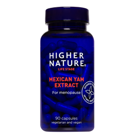 Higher Nature Mexican Yam Extract - Economy Pack - 90-Capsules in a blue plastic  bottle;  provides a rich source of natural plant sterols.