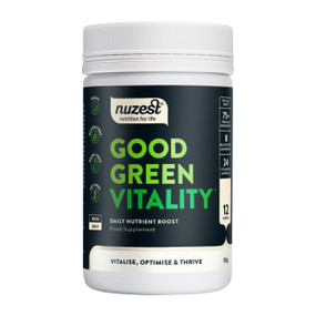 Nuzest Good Green Vitality 120g - in a white plastic tub with green label ; formerly Nuzest Good Green Stuff