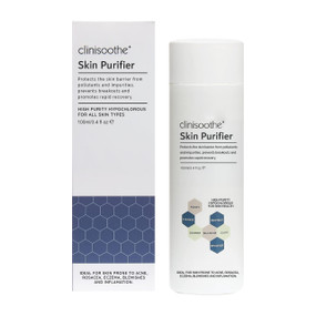 Clinisoothe+ Skin Purifier 100-ml pump bottle in a box - this hypochlorous acid spray cleanses, purifies & calms inflamed skin rapidly.
