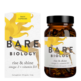Bare Biology ise & Shine Omega-3 Plus Vitamin D3 support your immunity & maintain healthy omega-3 levels.