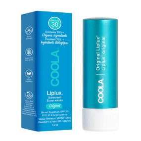 Coola Liplux® Lip Balm Sunscreen SPF 30 - Original
- blue carton box & 4.2-Grams blue plastic lip balm tube; Smoothes and conditions dry, chapped lips