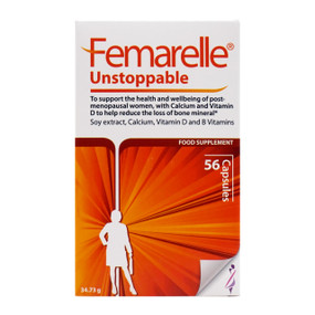 Femarelle Unstoppable - 56-Capsules box; promotes women bone and vaginal health and maintain better quality of life and healthy aging.