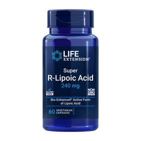 Life Extension Super R-Alpha Lipoic Acid - 240-mg 60-Capsules bottle; promotes healthy mitochondria, maintains youthful cellular energy, and helps protect against oxidative stress