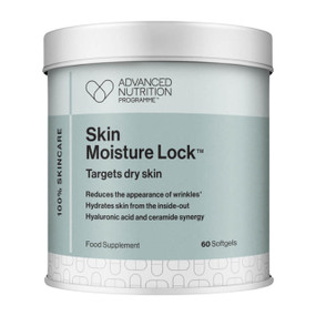 Advanced Nutrition Programme Skin Moisture Lock 60 softgels in a green carton box;