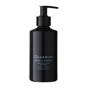 Housed in a sleek 250ml black tube, Olverum Body Cleanser is a gentle, soap & sulphate-free, natural shower wash to cleanse and relax tension.