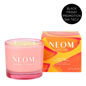 Neom Wellbeing Great Day Candle – A Luxurious 3-Wick Candle with Wild Mint & Mandarin