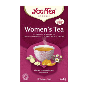 Yogi Tea Women’s Tea - 17 tea bags in a purple carton box; this organic, naturally caffeine-free herbal and spice infusion is designed to support women’s wellbeing