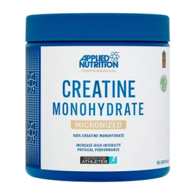 Applied Nutrition Creatine Monohydrate Powder 250g blue plastic tube with white label; pure creatine powder for muscle health, strength, performance, and recovery.