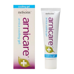 Nelson Arnicare® Arnica Cooling Gel - 30g tube & box; A fast-absorbing, non-sticky gel with natural arnica montana, menthol & grapefruit oil to cool, soothe and refresh tired muscles and heavy legs after exercise or long days on your feet.