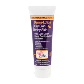 Hope's Relief Derma Lotion 110g in a white & purple plastic tube; Soothe dry, itchy and sensitive skin with Hope's Relief Derma Lotion. Fragrance-free hydration for eczema-prone and reactive skin.