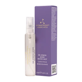 Aromatherapy Associates De-Stress Mind Mood Mist 10ml glasst bottle & purple box; a travel size, 100% natural aromatherapy spray designed to ease stress, restore emotional balance and support mental clarity.
