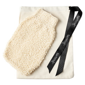 The Ipsum SPA Hammam Mitt is a natural jute exfoliating glove designed to remove dead skin, improve texture, and enhance circulation for soft, refreshed, radiant skin.