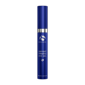 iS Clinical GeneXC Firming Eye Gel 15g - blue plastic tube; this Vitamin C and peptide-powered eye treatment brightens dark circles, smooths fine lines, hydrates and firms the delicate eye area.
