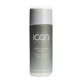 Icon Milkit Cleansing Powder bottle 60g; a gentle powder-to-milk cleanser that removes impurities while leaving skin feeling soft, balanced and refreshed.