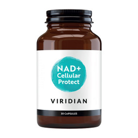 Viridian NAD+ Cellular Protect 30 capsules bottle; Support cellular health with Viridian NAD+ Cellular Protect. Advanced NAD+, NR, CoQ10 and vitamin B3 formula to support energy metabolism and reduce fatigue.