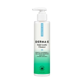 DERMA E Daily Gentle Cleanser 175ml plastic bottle; A gentle daily face wash that cleanses without stripping, leaving skin fresh and comfortable.