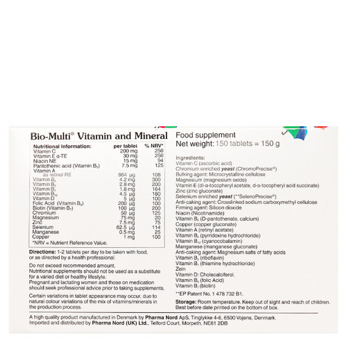 Pharma Nord BioMulti Vitamin and Mineral, 150 Tablets VictoriaHealth