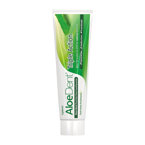 Aloe Dent Triple Action Toothpaste - Fluoride Free, 100ml - VictoriaHealth