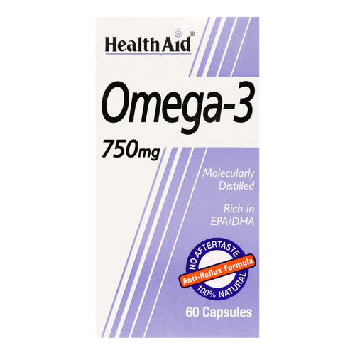 Healthaid Omega 3 750mg fish oil capsules provide high strength omega 3 fatty acids for maintain healthy joints & circulation.
